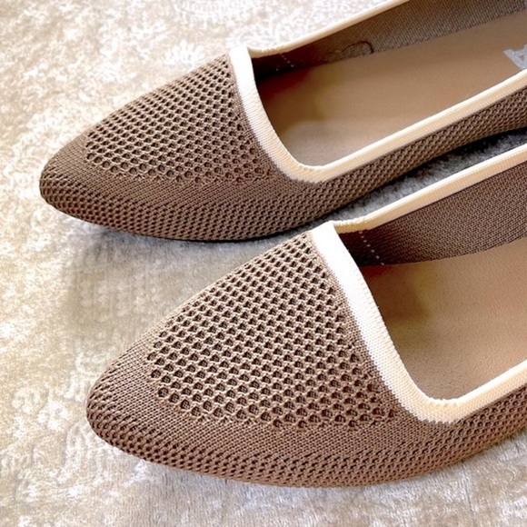 Brand New Mia Girl Woven Stretch Neutral Slip On Fly Knit Pointed Toe Flats - Picture 14 of 15